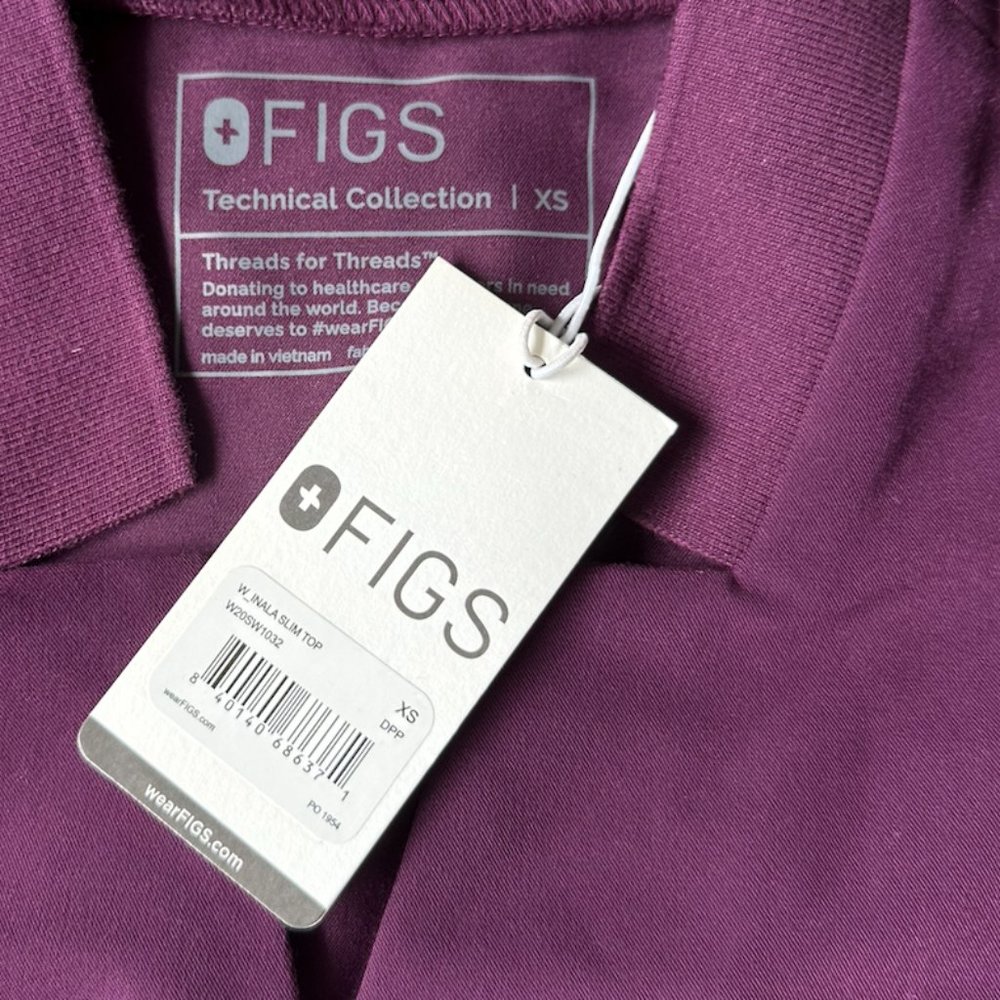 COPY - FIGS Women's Inala Slim Scrub Top - Deep Purple - Size XS - NWT - Picture 2 of 2
